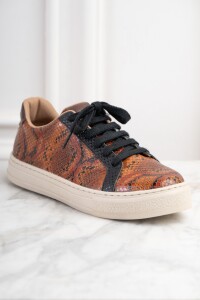 Zapatilla Snake Animal Print Marron