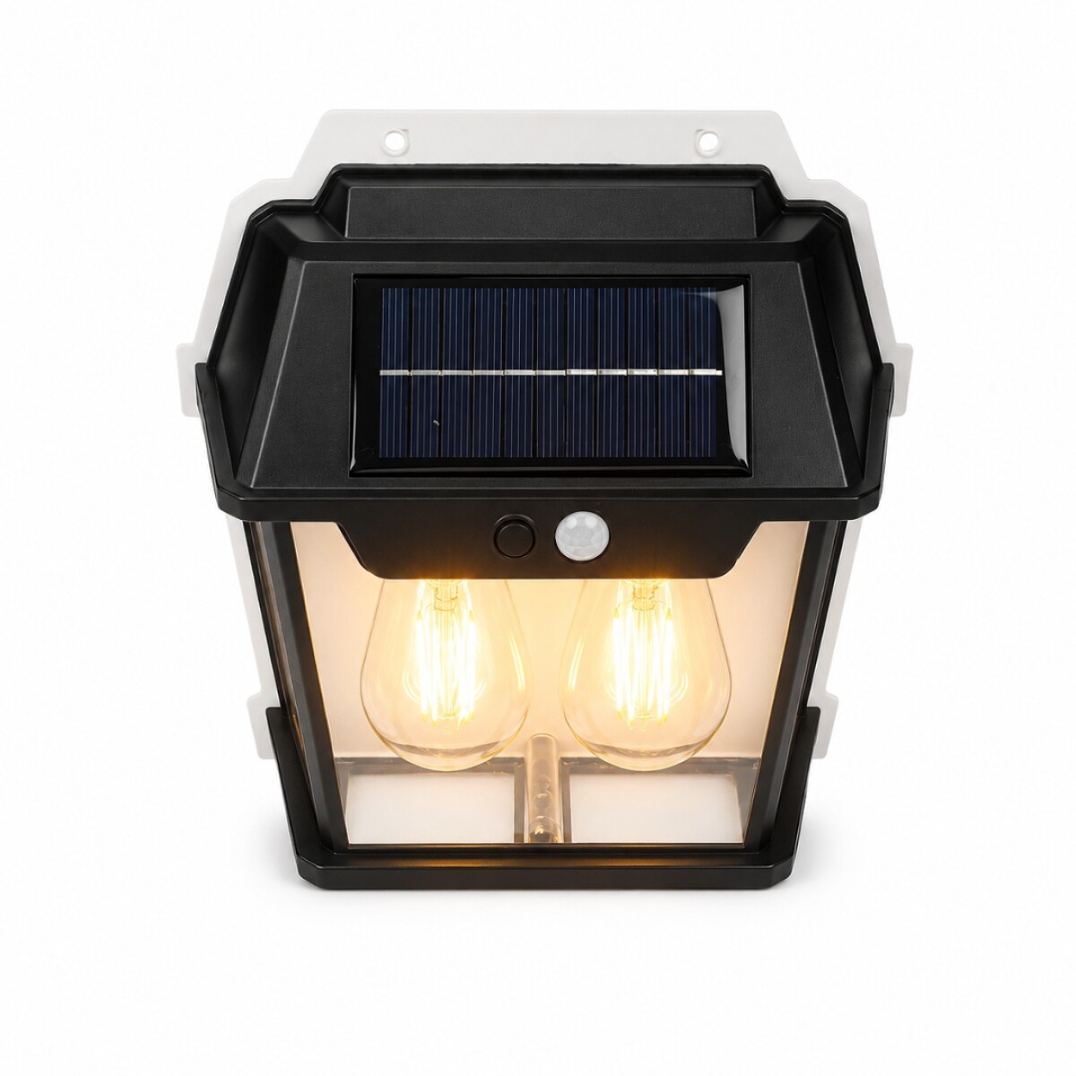 FAROL DE PARED CON DOBLE LED Y CARGA SOLAR NEGRO 