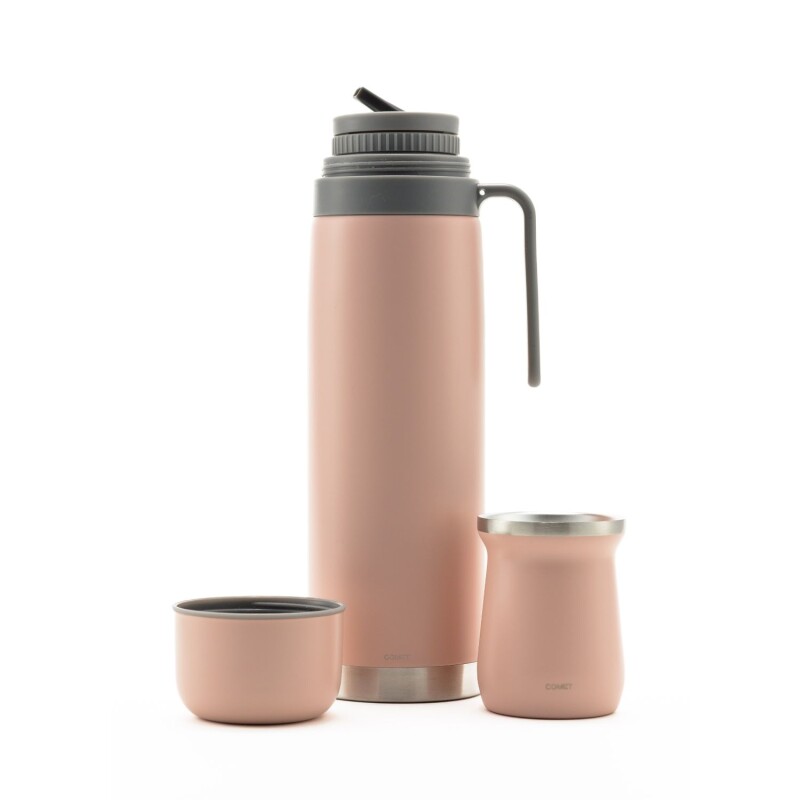 Set termo Comet Bologna 1 lt + Mate de 160 ml Rosado
