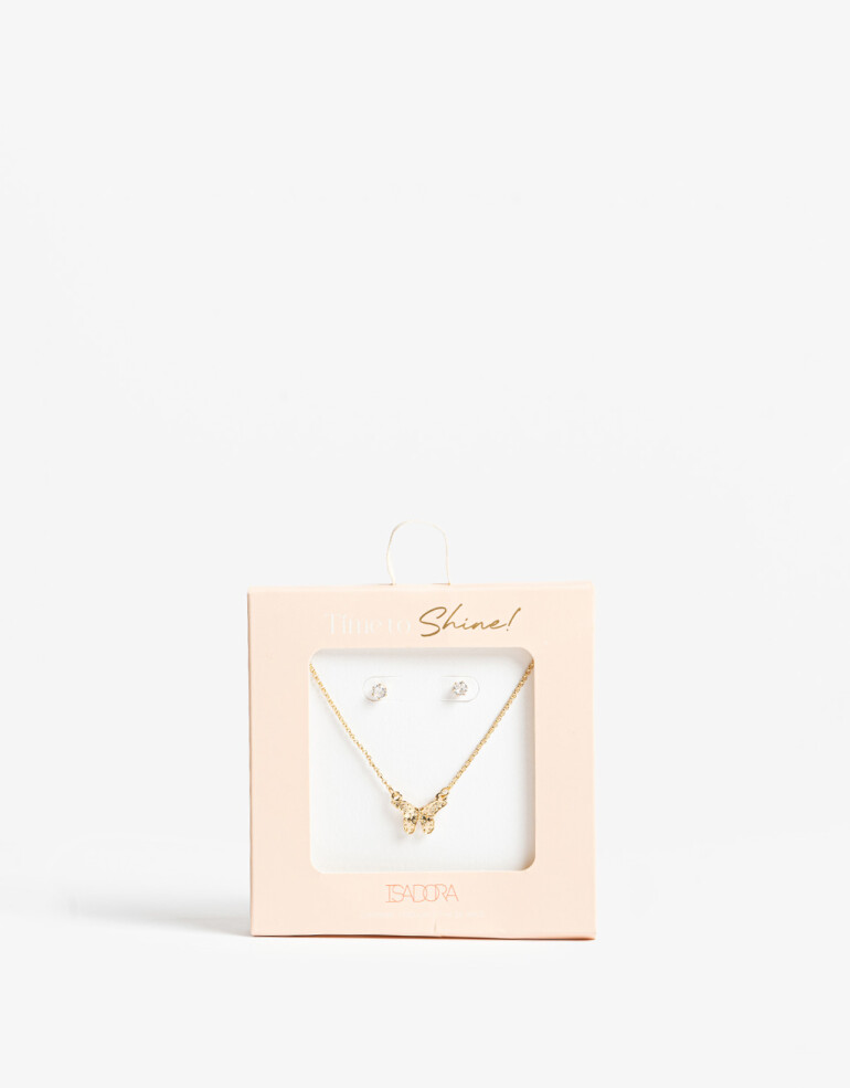 Bijouterie Set Navidad Set De Cadena Y Aros - Dorado