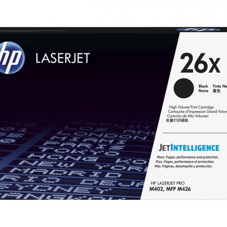 HP 26X - Alto rendimiento - negro - original - LaserJet - cartucho de tóner (CF226X) - para LaserJet Pro M402, MFP M426 HP 26X - Alto rendimiento - negro - original - LaserJet - cartucho de tóner (CF226X) - para LaserJet Pro M402, MFP M426