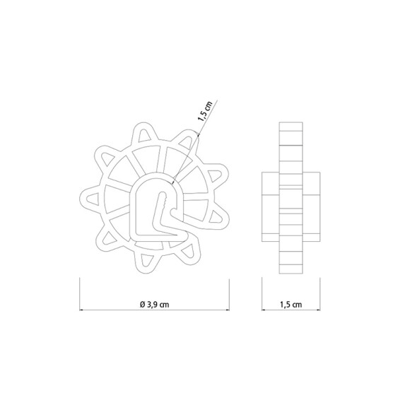 Separadores rueda 15mm p/ varilla hormigón 100un -TRAMONTINA TN1562