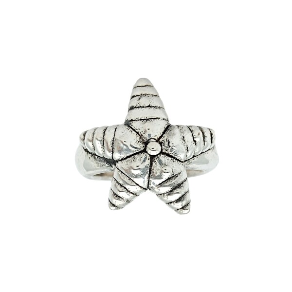 Anillo Estrella de Mar-Plata 925 Inflada-Sin Piedra-AN3043 sinpiedra