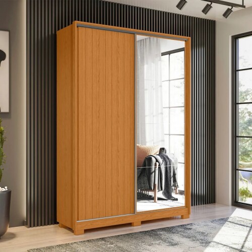 Ropero 2 puertas Corredizas con Espejo - Frizatto Marrón