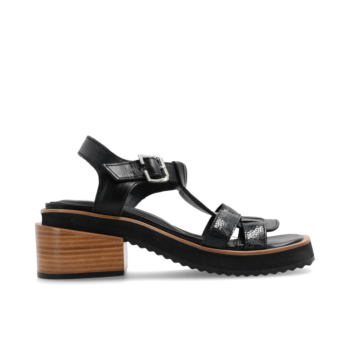 SANDALIAS VENET - CUERO AMALFI - NEGRO 