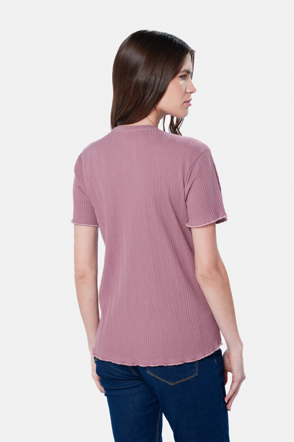 REMERA RIB CON BOTONES Rosado