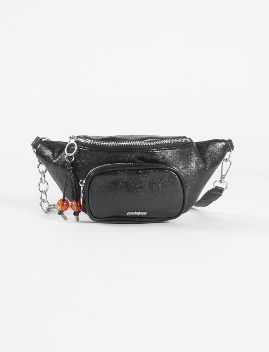Riñonera de tela con bolsillo - negro 