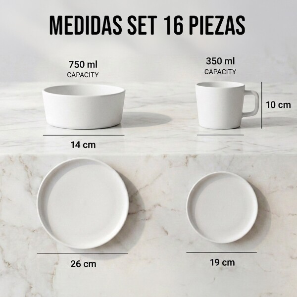 Juego De Vajilla Completo 16 Piezas Ceramica Loza Moderno IMBACK Color Blanco Juego De Vajilla Completo 16 Piezas Ceramica Loza Moderno IMBACK Color Blanco