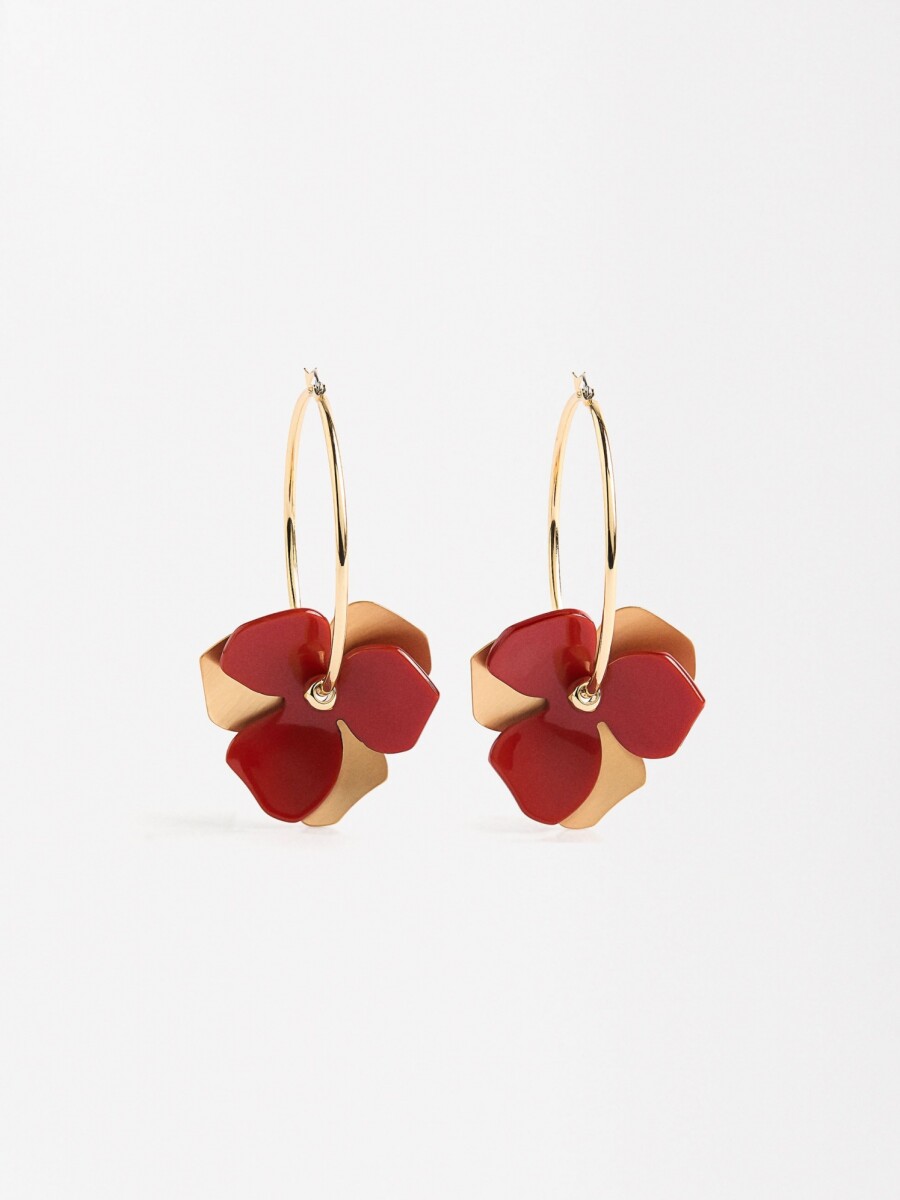 Aros Con Flor naranja
