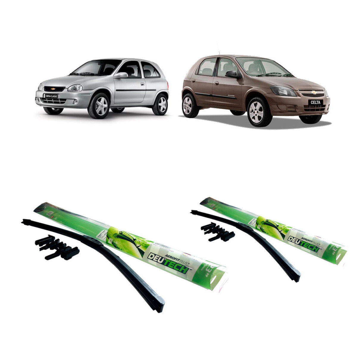 ESCOBILLA LIMPIA PARABRISA COMBO KIT ESCOBILLAS DELANTERAS CHEVROLET CORSA CELTA 