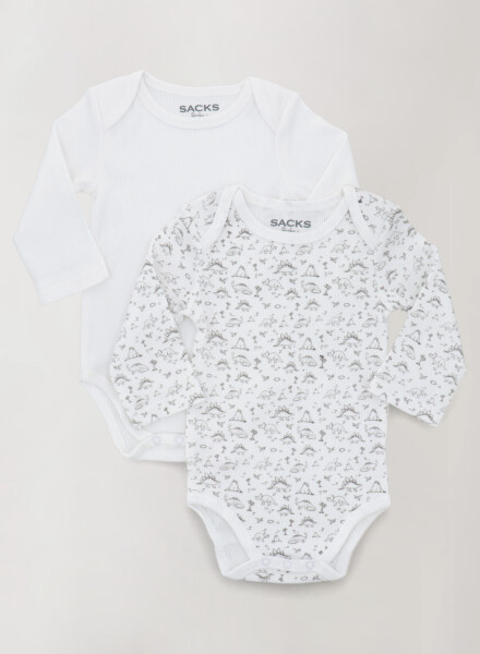 Set x 2 bodies m/l rib con diseño Celeste