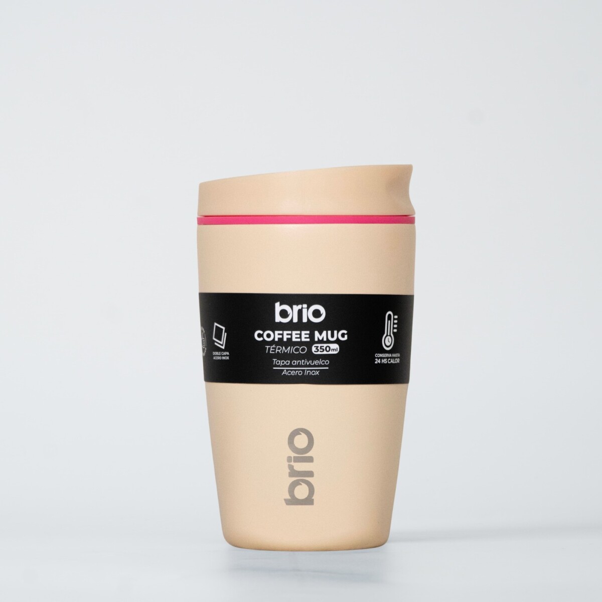 Vaso Térmico Brio Café Jarra Mug 350ml Acero Inoxidable - Beige 