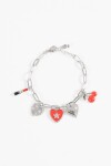 Pulsera dijes cherry cora plateado