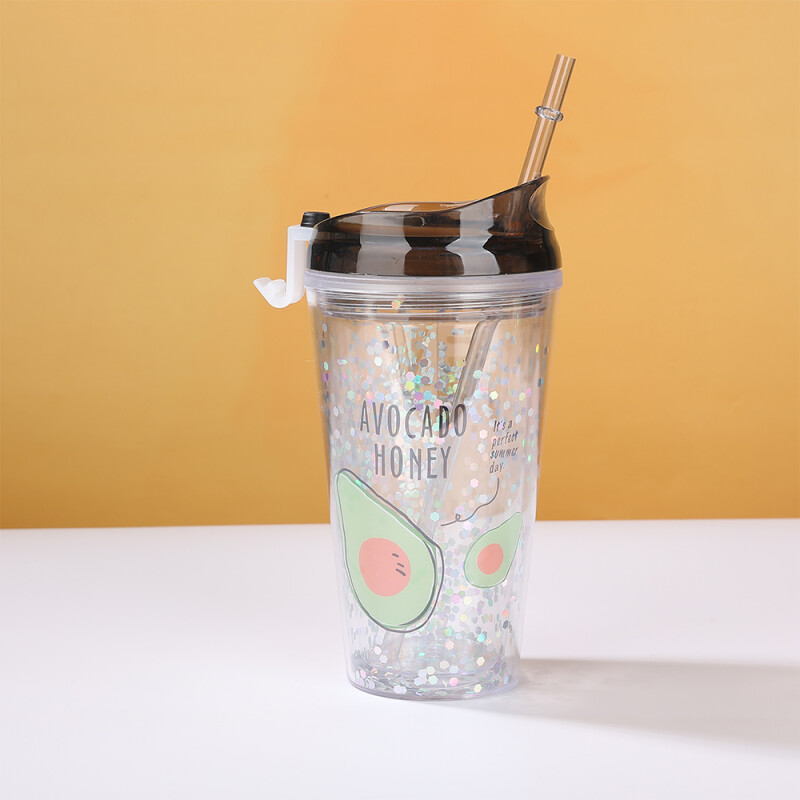 Vaso De Plástico Doble Capa Tapa Abatible - Frutitas - 500ml Vaso De Plástico Doble Capa Tapa Abatible - Frutitas - 500ml