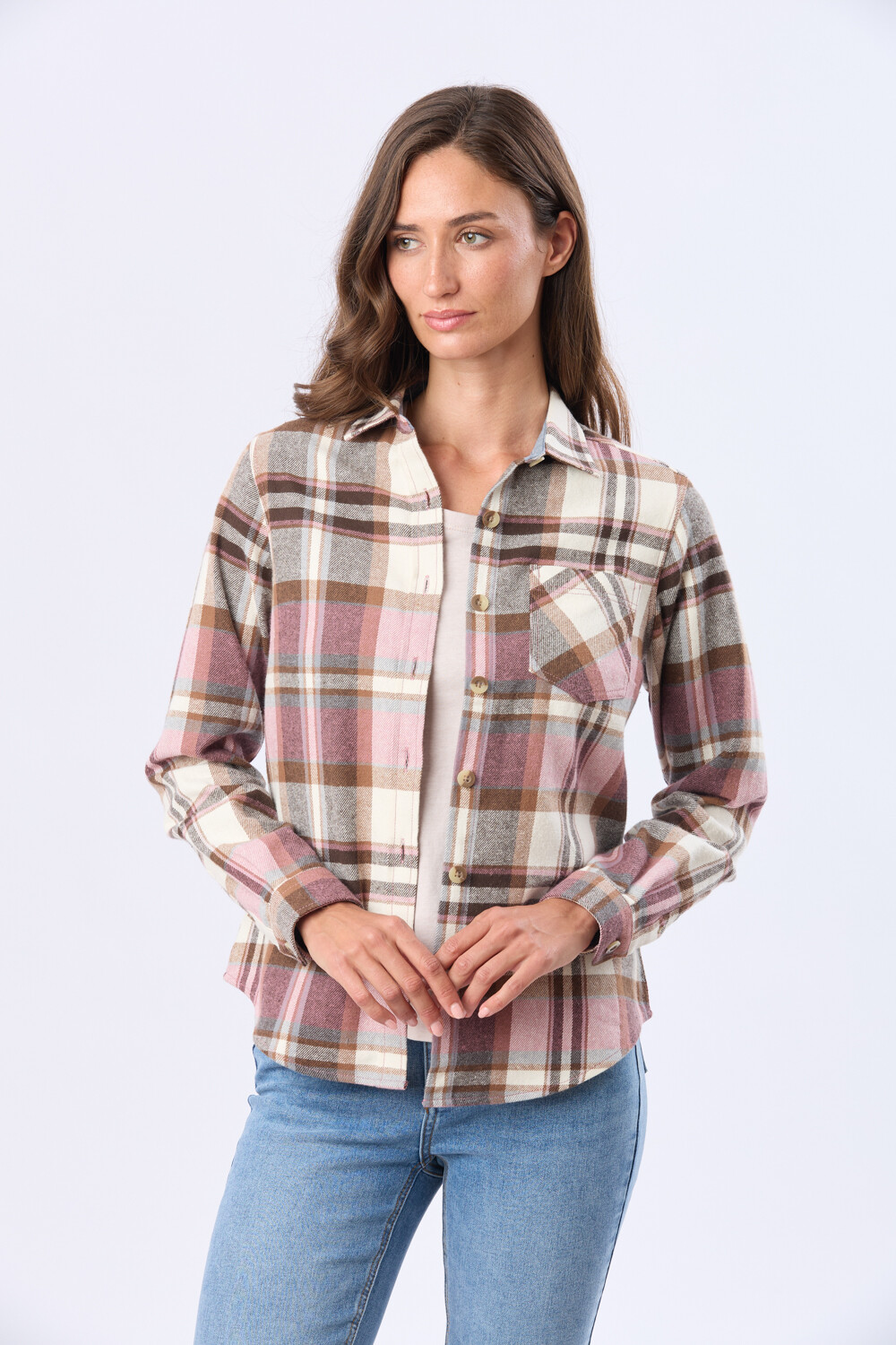 CAMISA VIYELA CUADROS Marron