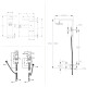 JUEGO DE GRIFERIA LAVATORIO BIDET BARRA DUCHA BRILLO RIONE GRIS-BRUSHED NICKEL
