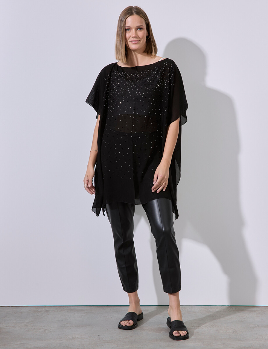 Poncho Noche - Negro/plateado 