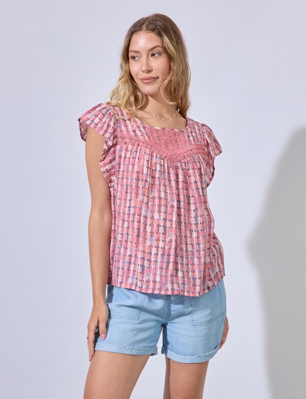 Blusa Puntilla ROJO/MULTI