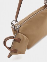 Bolso De Hombro Textura Suave Con Pendiente camel