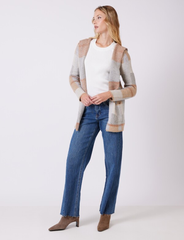 Cardigan Soft Capucha GRIS/MULTI