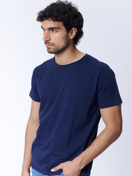 Remera Slub Azul Marino