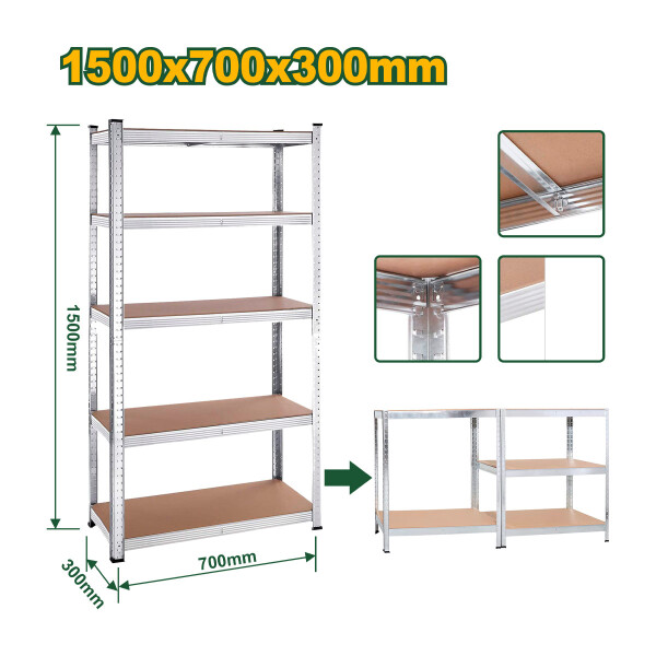 Estantería Ajustable 5 Niveles Jadever Estantería Ajustable 5 Niveles Jadever