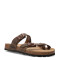 Sandalia de Mujer Freeway Casual 2 Hebillas Marrón Habana (Cuero Graso)