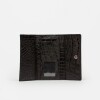 Billetera Cataluña En Cuero Grabado Croco Negro
