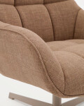 Butaca giratoria Jaspe beige y metal con marrón claro y metal con acabado gris FSC 100%