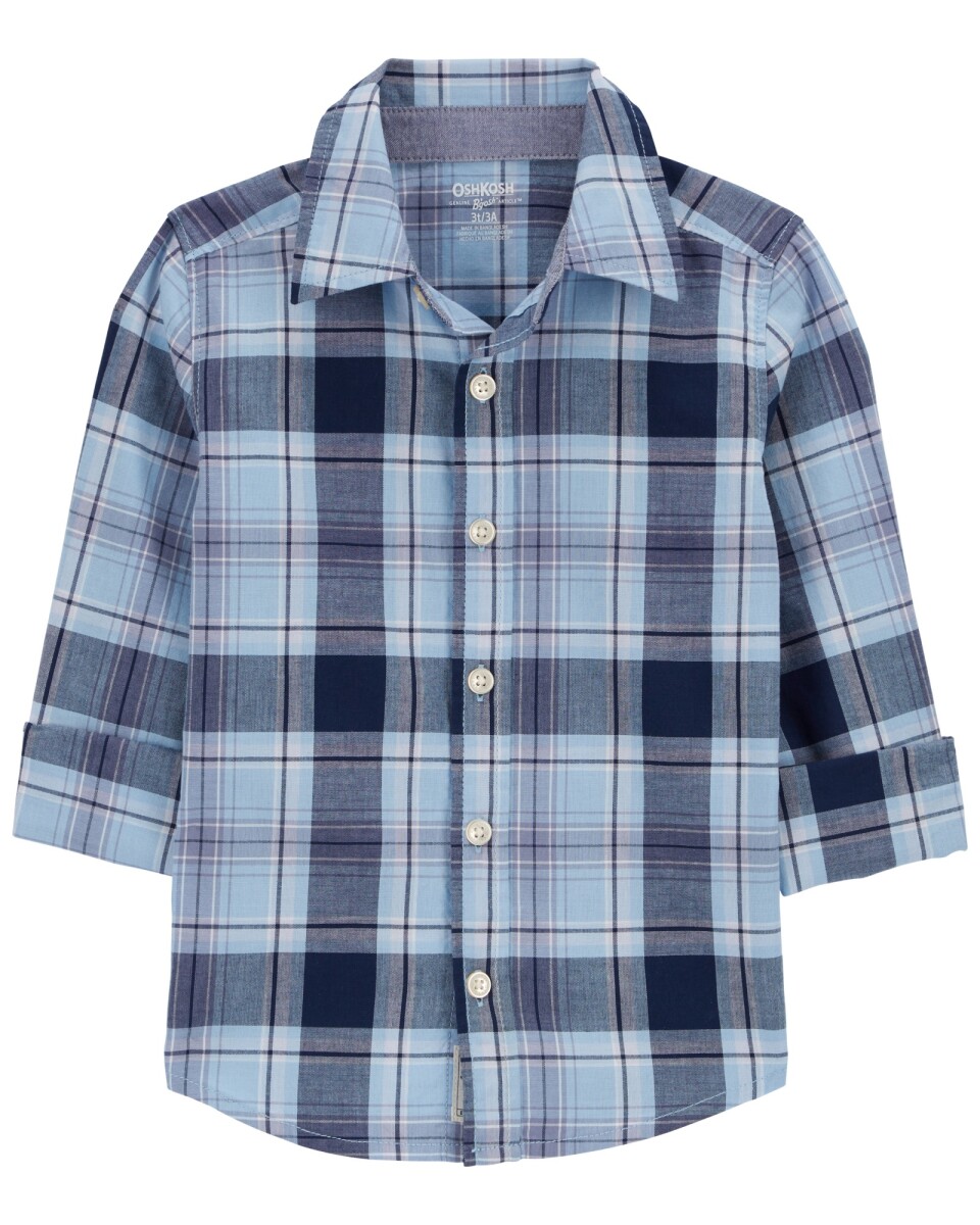 Camisa de algodón, diseño a cuadros. Talles 2-5T 