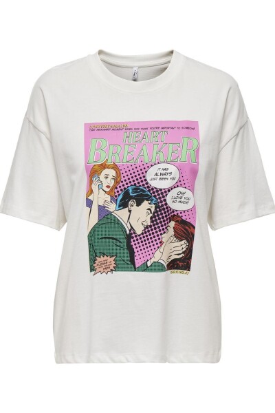 Camiseta Carly Comics Estampado Cloud Dancer