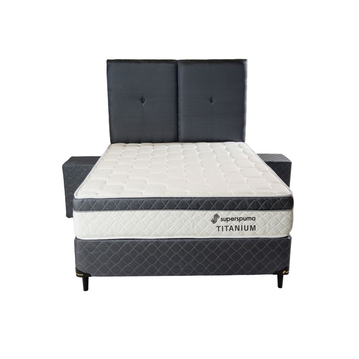 Sommier Superspuma Titanium 160X190 B+C+C Gris 