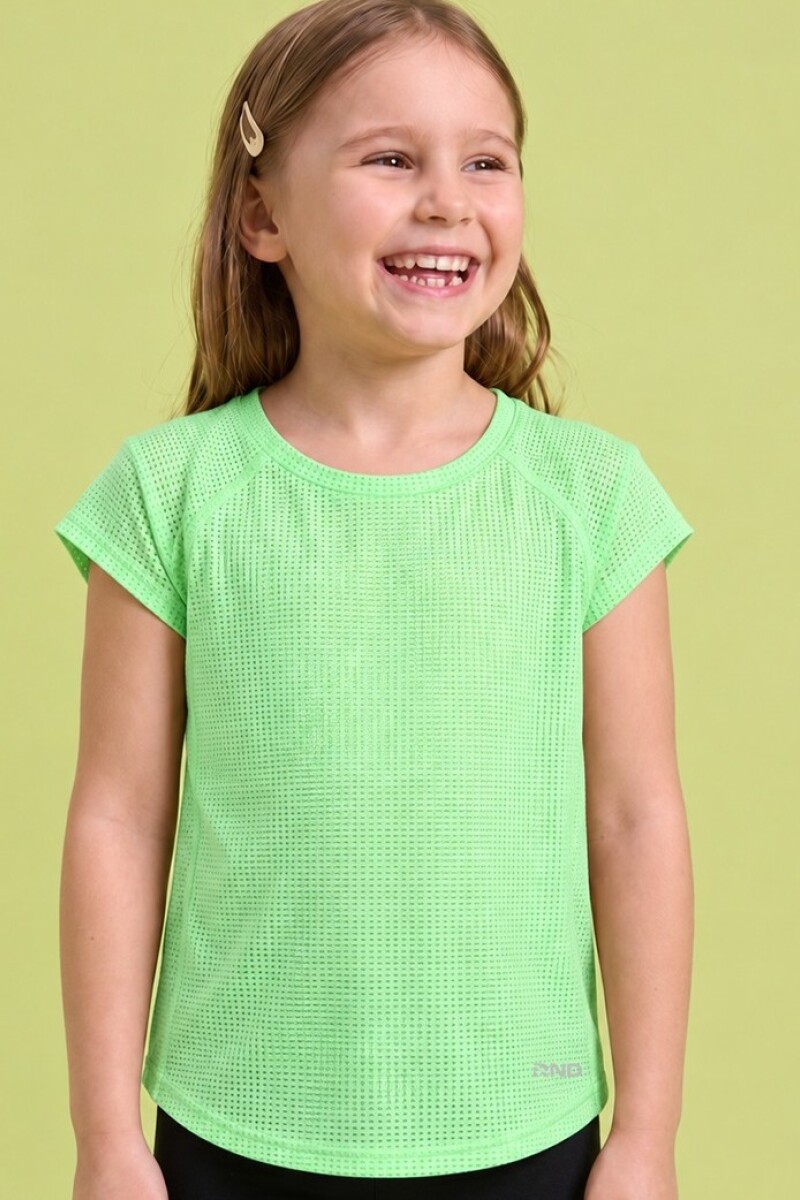 Remera Deportiva para Niñas. Verde Claro