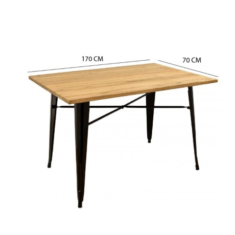 MESA TOLIX RECTANGULAR 120X70 Mesa De Comedor Rectangular Tolix 120x170 CM Negra
