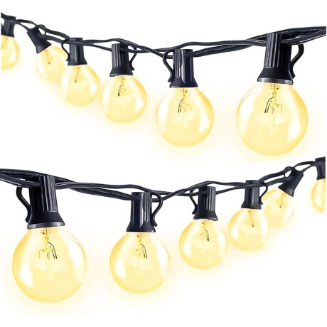 Guirnalda Guía Luces Vintage X25 + 2 Rep 7,62m Jardín Negro