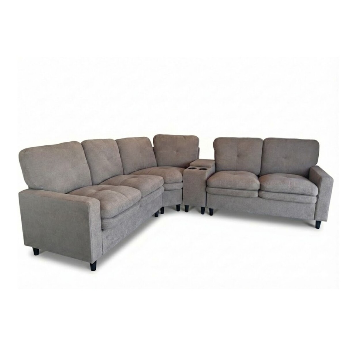 SOFÁ SILLÓN ESQUINERO RINCONERO - CON POSA VASOS - GRIS 