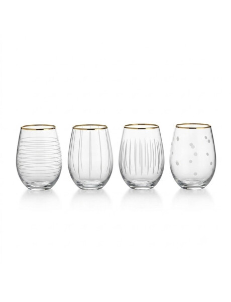 SET 4 VASOS VIDRIO D6.5x11.5CM CON DISEÑOS SET 4 VASOS VIDRIO D6.5x11.5CM CON DISEÑOS