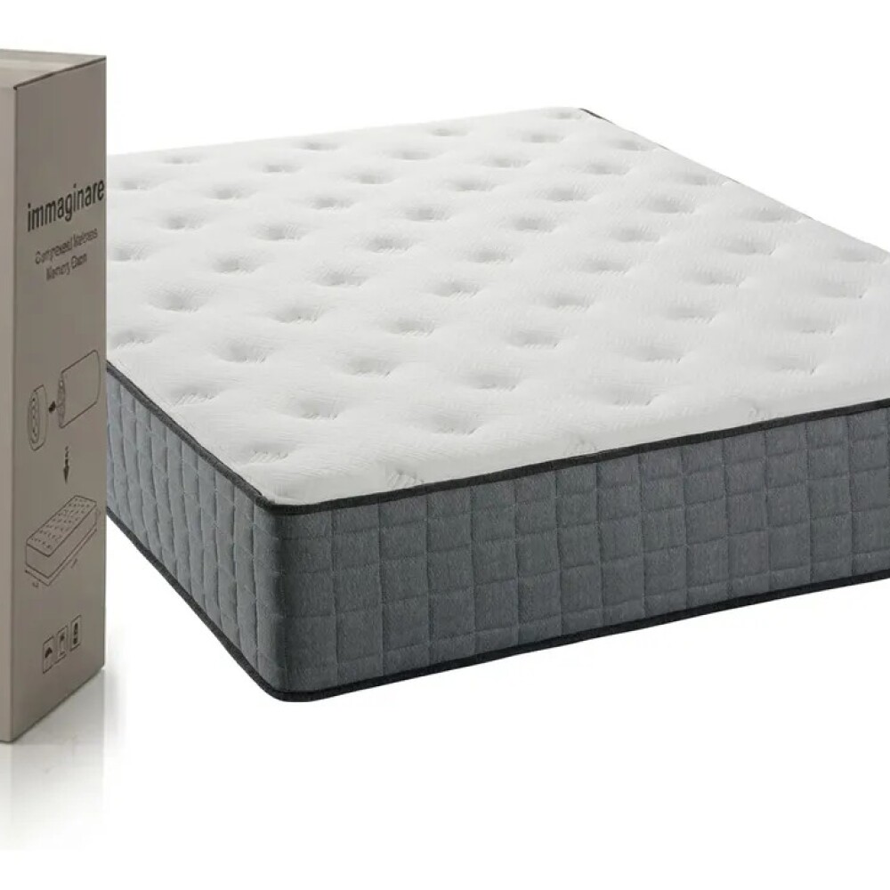 COLCHON TORONTO EN CAJA HÍBRIDO RESORTES PLAZA Y MEDIA