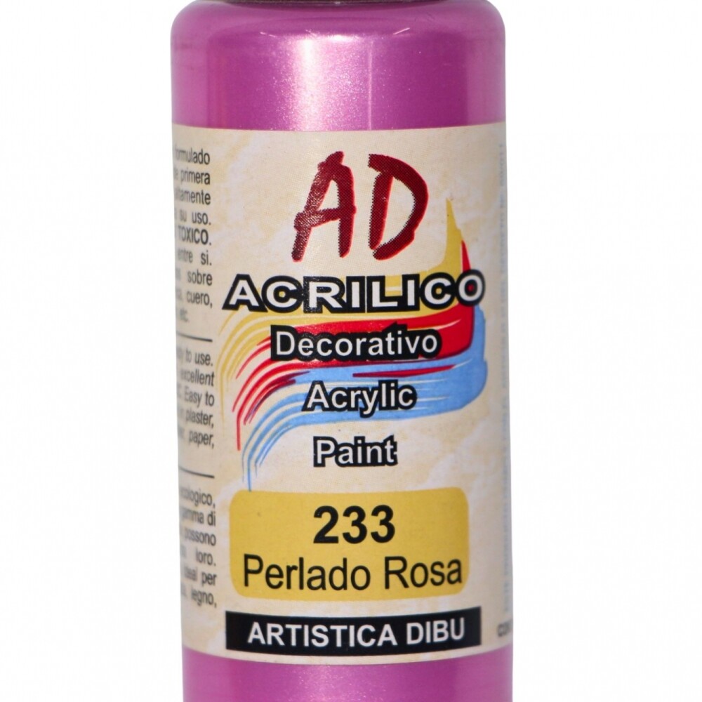 PINTURA ACRILICA ARTISTICA DIBU 60 ML. DIFERENTES COLORES COLOR PERLADO ROSADO 233