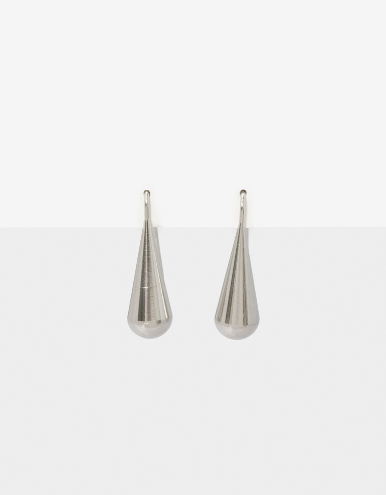 Aros Colgantes Cortos Metal Aros Cortos De Acero Plateado - Plateado