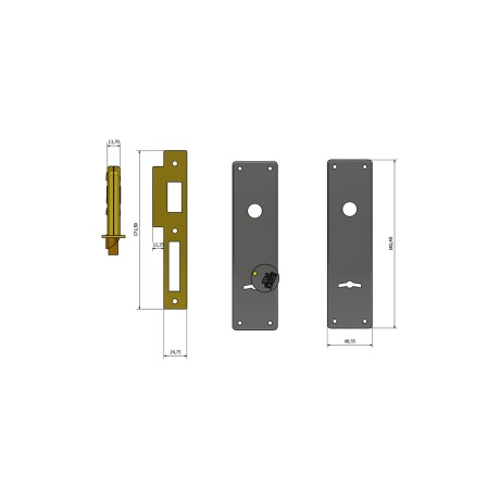 Cerradura STAR 510 Pasador rectangular - Derecha Cerradura STAR 510 Pasador rectangular - Derecha