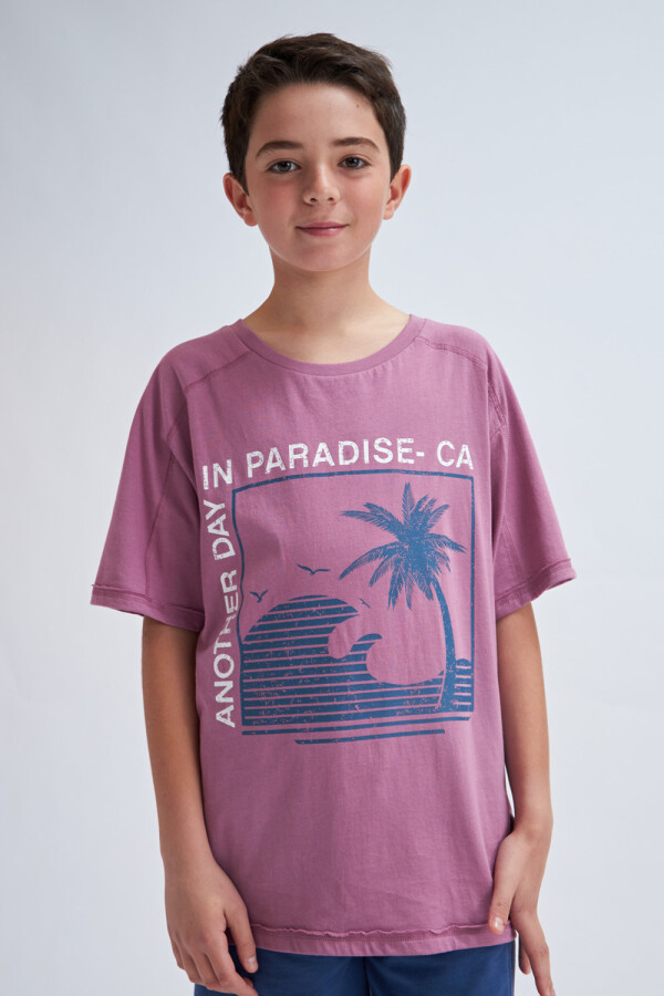 Camiseta manga corta Paradise - Violeta