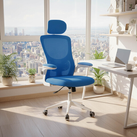 Silla de escritorio Oficina Sillon Ejecutiva Ergonomica Apoyabrazos Regulables IMBACK Color Azul Silla de escritorio Oficina Sillon Ejecutiva Ergonomica Apoyabrazos Regulables IMBACK Color Azul