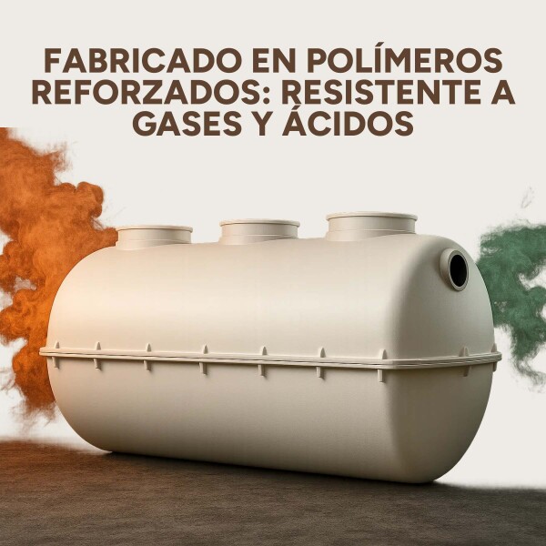 Tanque Fosa Pozo Cámara Séptica Impermeable 2500L 2.50x1 Mts Color Blanco