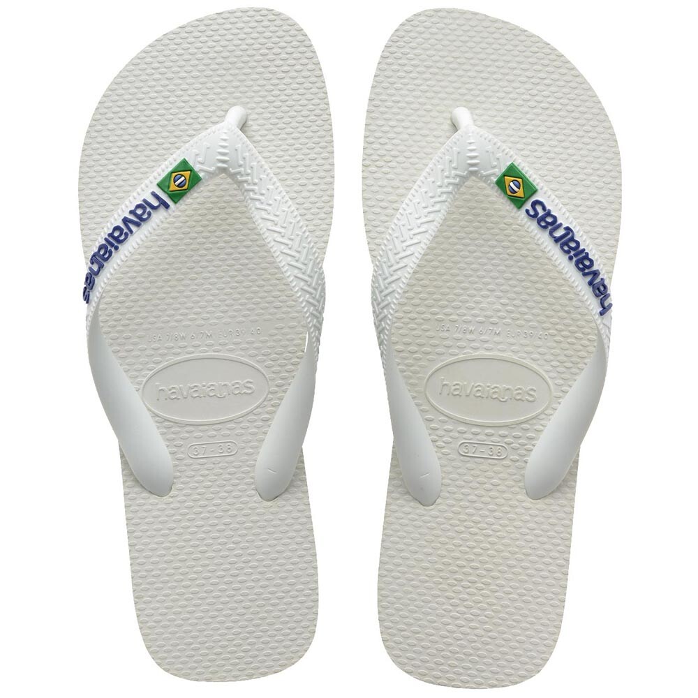 Sandalias Havaianas Brasil Logo Hombre Blanco
