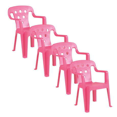 Set de Mesa 54x46cm y 4 Sillas infant Plást Resistente 40Kg Rosa
