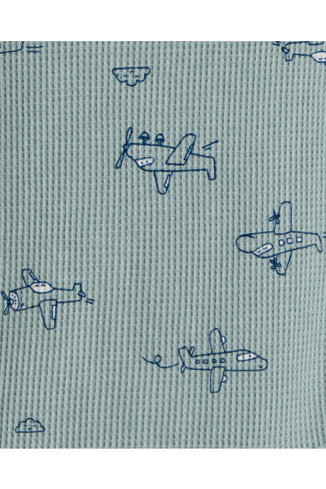 Set tres piezas de algodón, pantalón y dos bodies, diseño aviones Set tres piezas de algodón, pantalón y dos bodies, diseño aviones