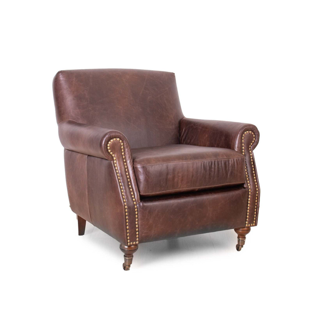 BUTACA 1 CUERPO CUERO-100-NATURAL MARRON MADSON D.BROWN