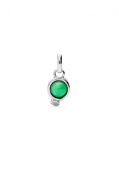 CHARM BAÑADO EN PLATA DE LEY CON PIEDRA VERDE. Charm