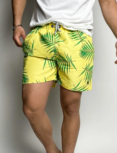 Short de baño estampado Trento Amarillo